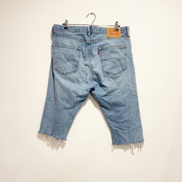 Levis 501 CT Mens Denim Cutoff Shorts Button Fly Blue Size W36 L30 - Picture 5 of 9